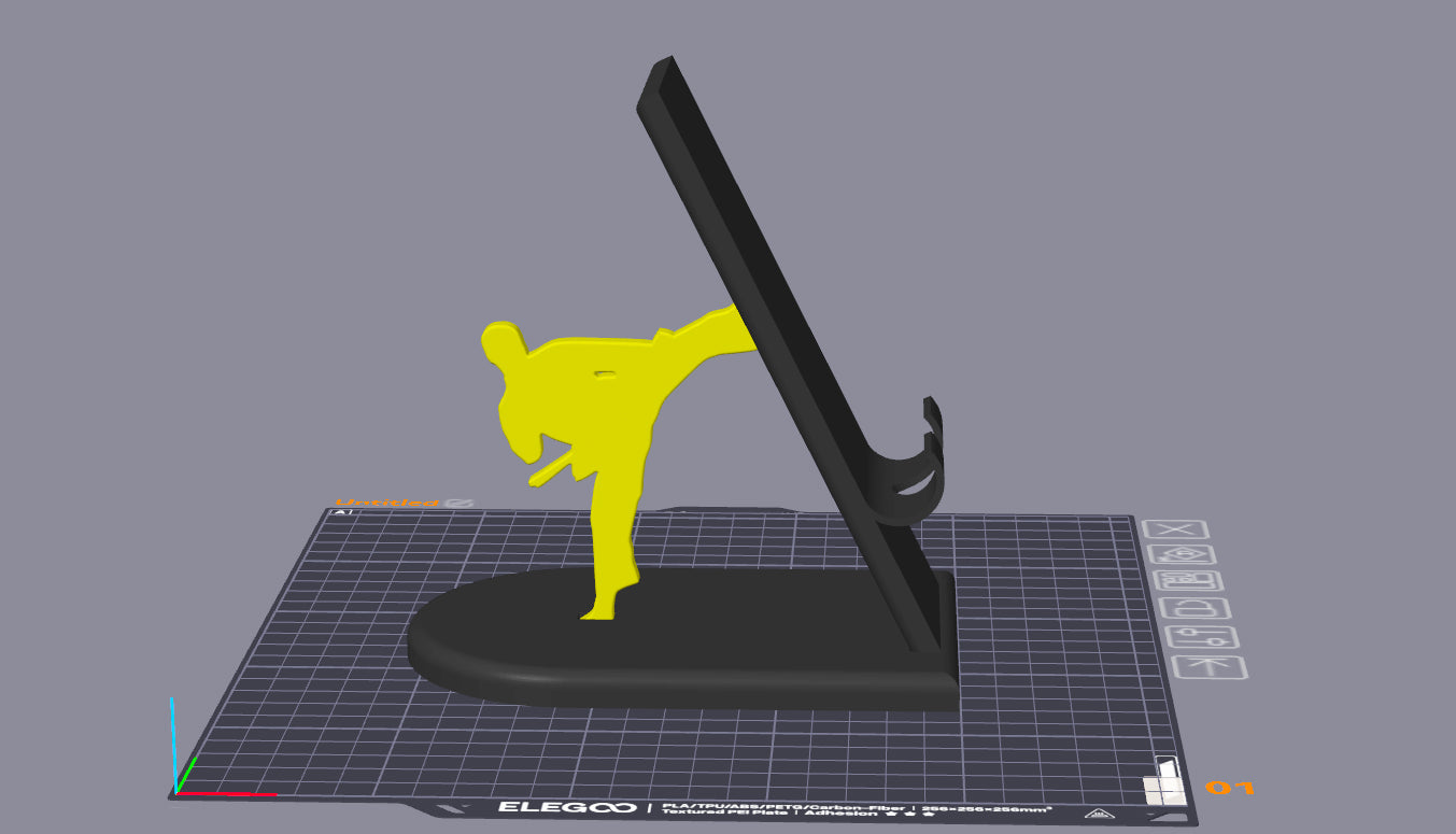 Kickboxer desktop phone holder STL File - klmarket.uk
