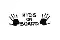 Kids On Board With Hand Print Car Bumper Sticker Vinyl Decal - klmarket.uk