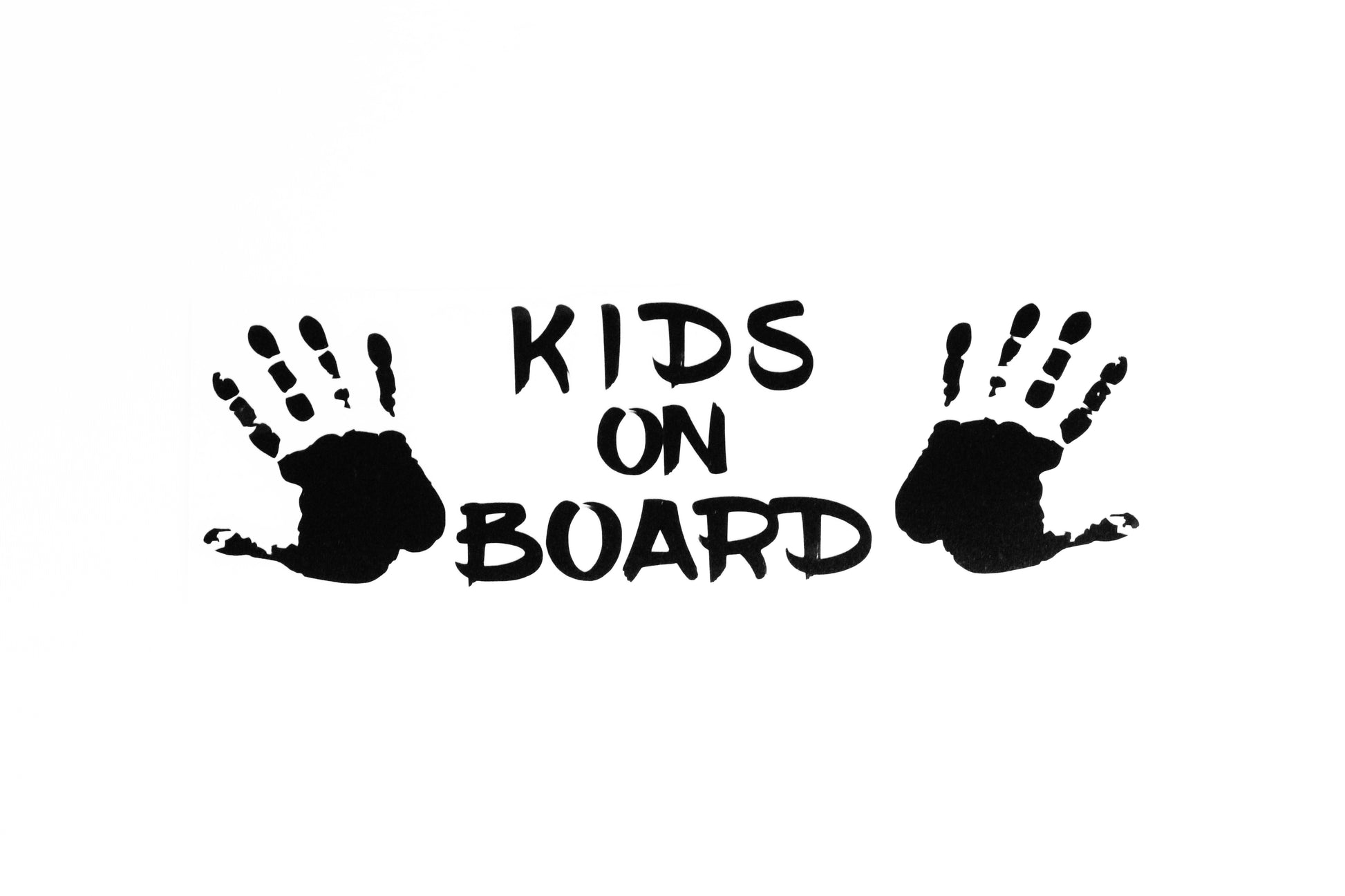 Kids On Board With Hand Print Car Bumper Sticker Vinyl Decal - klmarket.uk