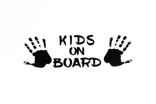 Kids On Board With Hand Print Car Bumper Sticker Vinyl Decal - klmarket.uk