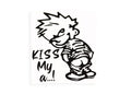 Kiss My A.. Rude Calvin Bumper Sticker Vinyl Decal - klmarket.uk