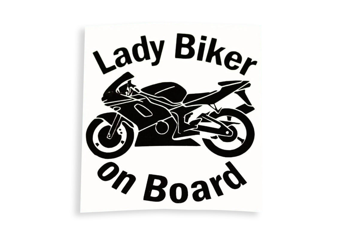 Lady Biker On Board Bumper & Window Sticker Vinyl Decal Adhesive - klmarket.uk