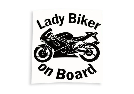 Lady Biker On Board Bumper & Window Sticker Vinyl Decal Adhesive - klmarket.uk
