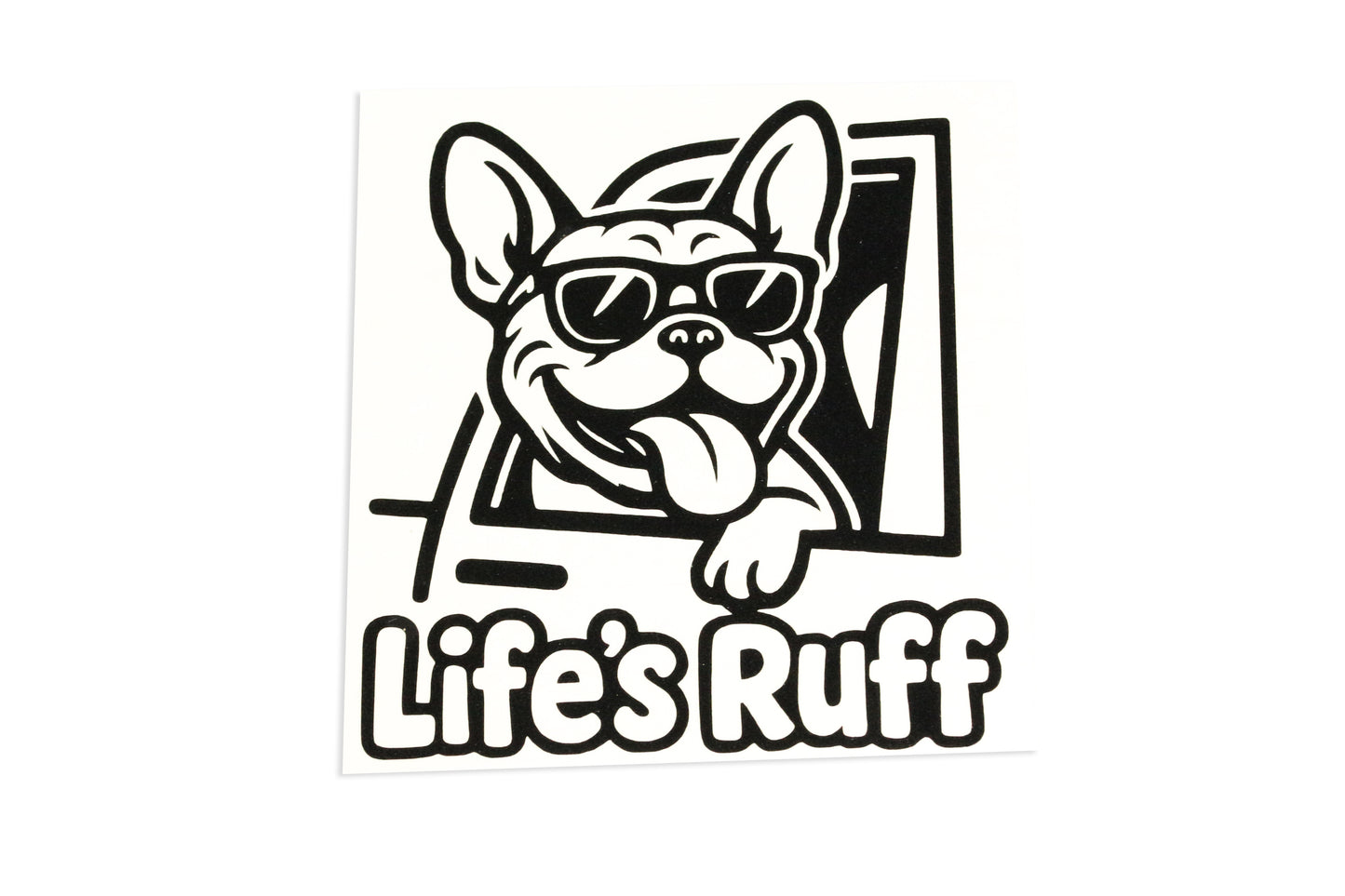 Life's Ruff French Bulldog On Board Funny Bumper Sticker Tailgate Vinyl Decal - klmarket.uk