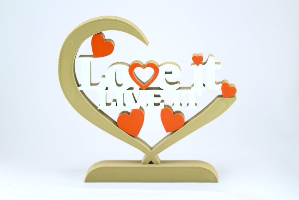 Love It Live it Décor Romantic Heart Home Accent Sign - klmarket.uk