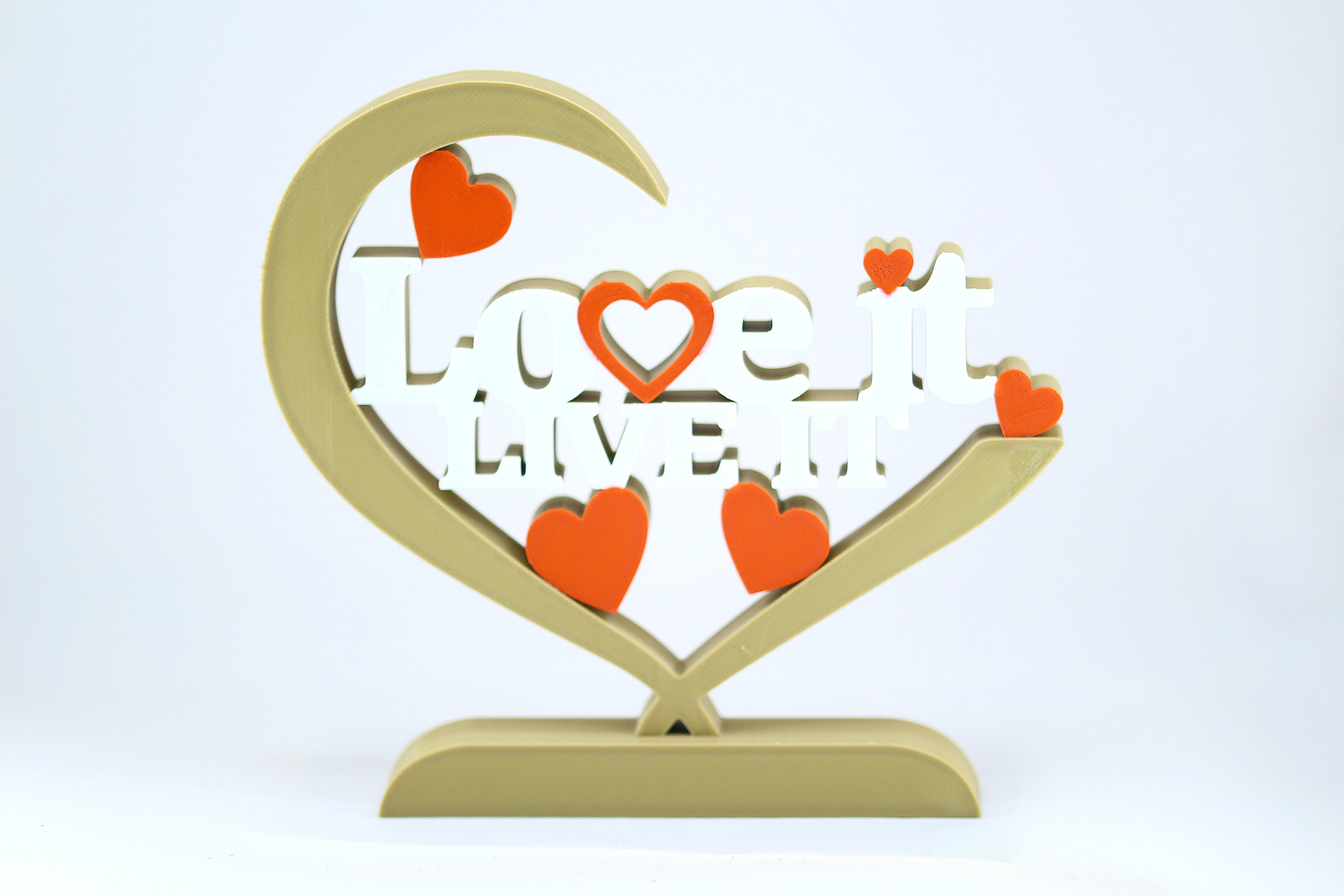 Love It Live it Décor Romantic Heart Home Accent Sign - klmarket.uk