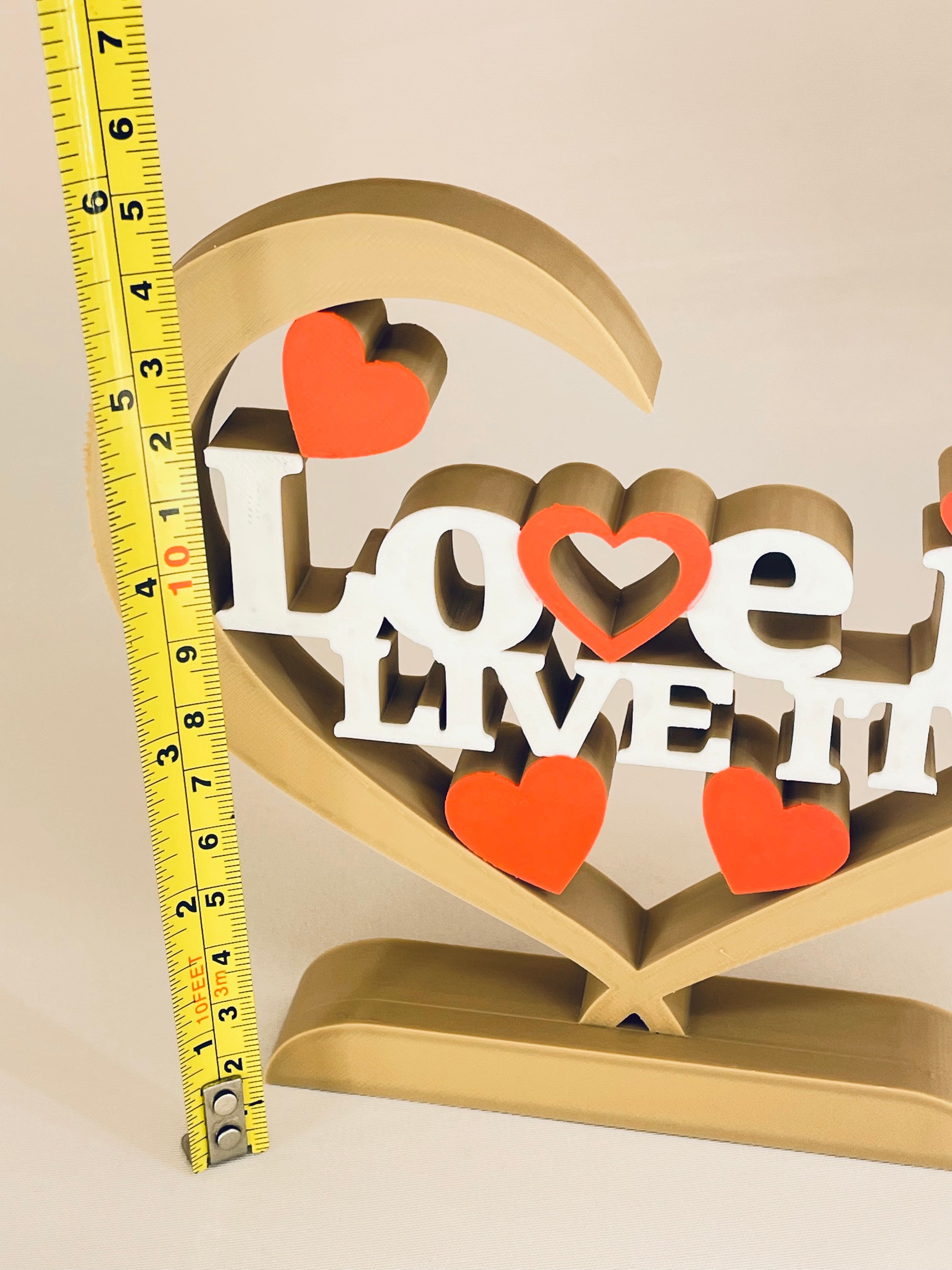 Love It Live it Décor Romantic Heart Home Accent Sign - klmarket.uk
