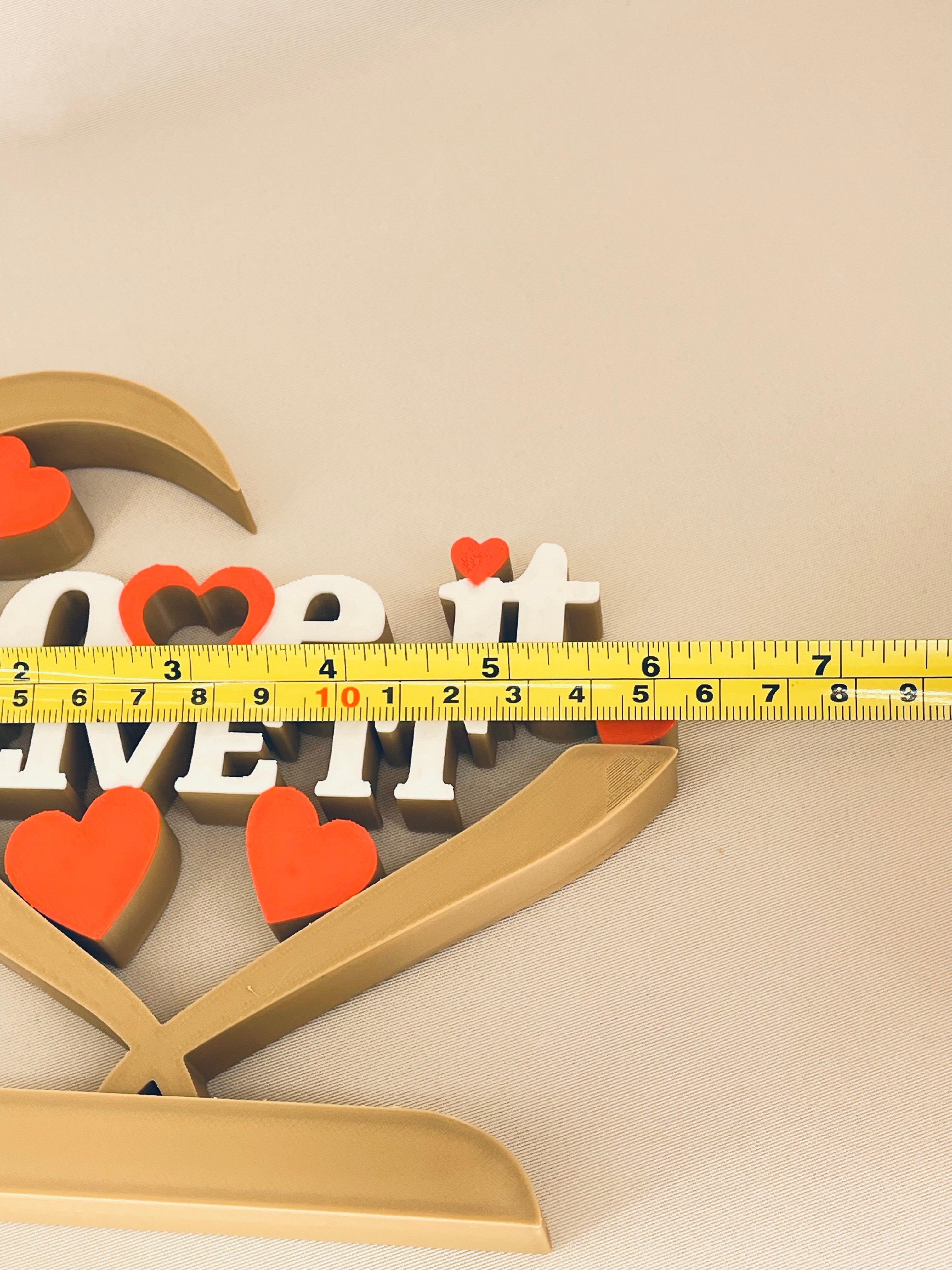 Love It Live it Décor Romantic Heart Home Accent Sign - klmarket.uk
