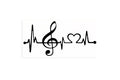 Love Music Notes Heartbeat ECG Bumper Sticker Decal #3- klmarket.uk