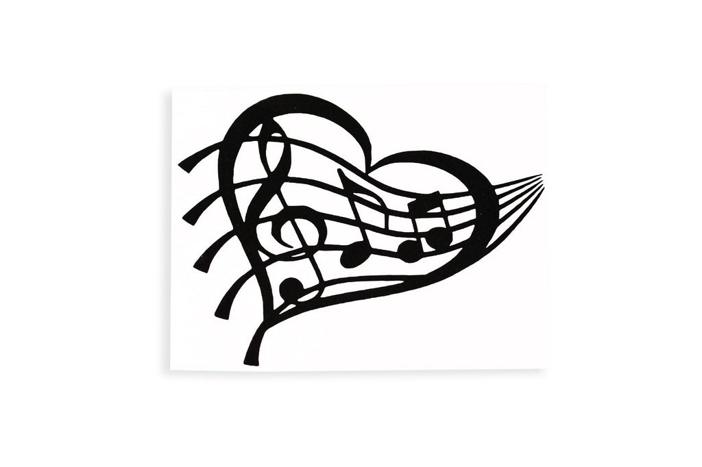 Love Music Notes In Heart Bumper Sticker Vinyl Decal #2 - klmarket.uk