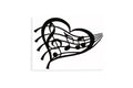 Love Music Notes In Heart Bumper Sticker Vinyl Decal #2 - klmarket.uk