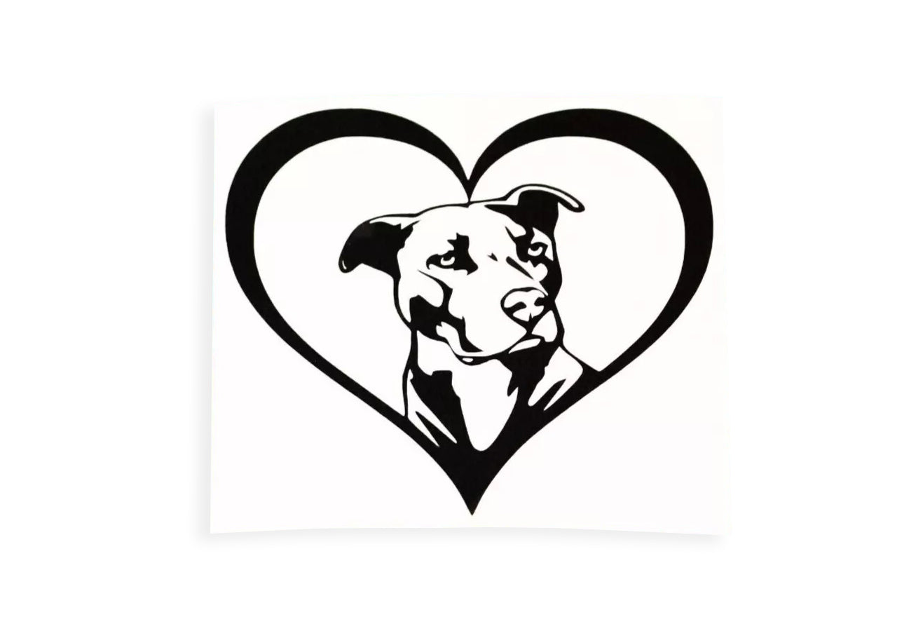 Love Staffie Staffordshire Terrier Dog Heart Bumper Sticker Tailgate Vinyl Decal - klmarket.uk