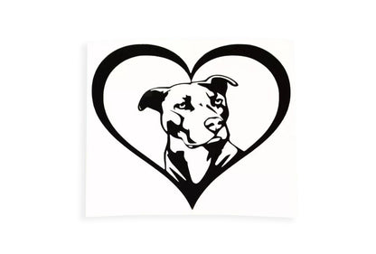 Love Staffie Staffordshire Terrier Dog Heart Bumper Sticker Tailgate Vinyl Decal - klmarket.uk