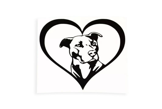 Love Staffie Staffordshire Terrier Dog Heart Bumper Sticker Tailgate Vinyl Decal - klmarket.uk