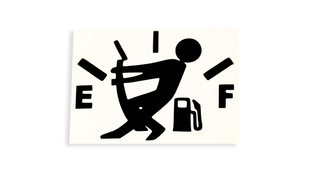 Man Pulling Needle Fuel Gauge Bumper Sticker Window Vinyl Decal - klmarket.uk