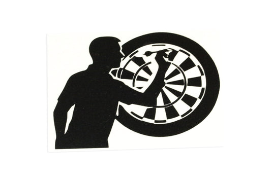 Man and Dart Board Silhouette Bumper Sticker Decal #3 - klmarket.uk