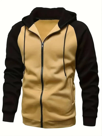 Men's Casual Hooded Jacket Long Sleeve Hoodie Size L for Gym and Sports #6 - klmarket.uk