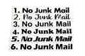 No Junk Mail Letter Box Sticker Vinyl Decal - klmarket.uk