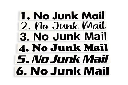 No Junk Mail Letter Box Sticker Vinyl Decal - klmarket.uk