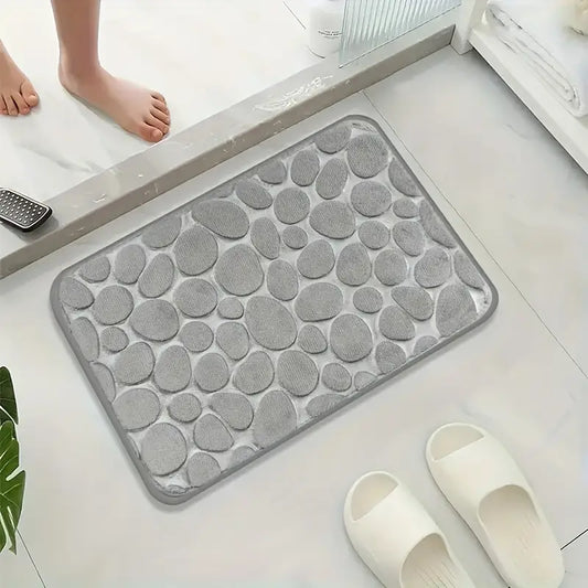  Non-Slip Bath Mat Quick Absorbent Drying Bathroom Rug Floor Carpet GREY - klmarket.uk
