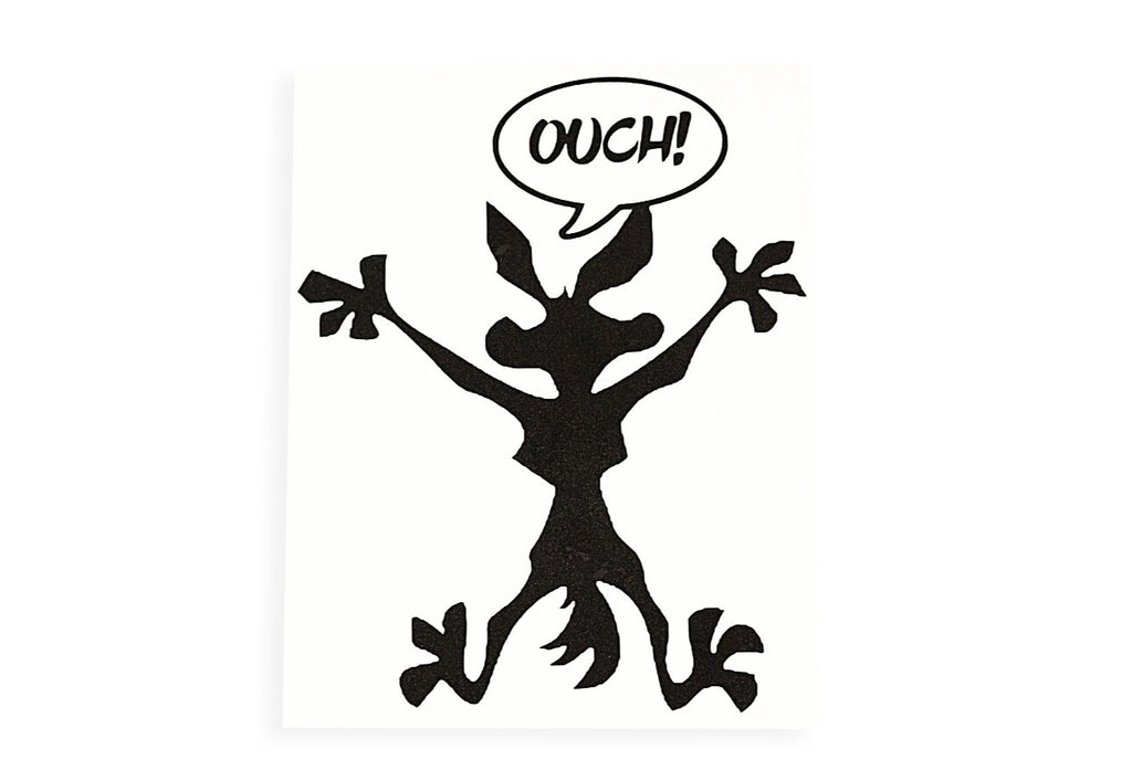 OUCH! Coyote Dent Repair Sticker Funny Vinyl Decal - klmarket.uk