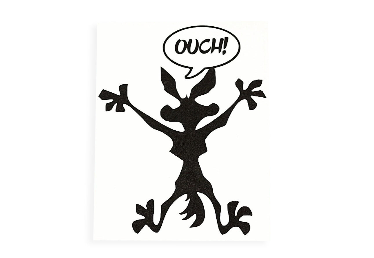 OUCH! Coyote Dent Repair Sticker Funny Vinyl Decal - klmarket.uk
