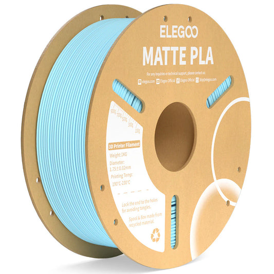 PLA Matte Sky Blue Colour 1.75mm 1kg FDM 3D Printer Filament Elegoo - klmarket.uk