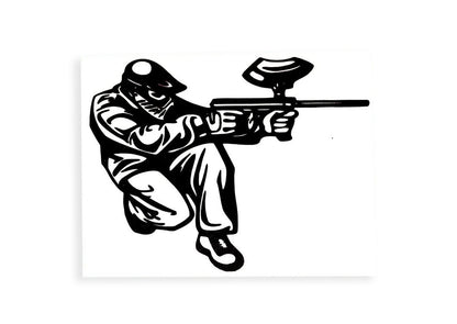Paintball Player Man Silhouette Car Sticker Bumper Window Vinyl Decal - klmarket.uk