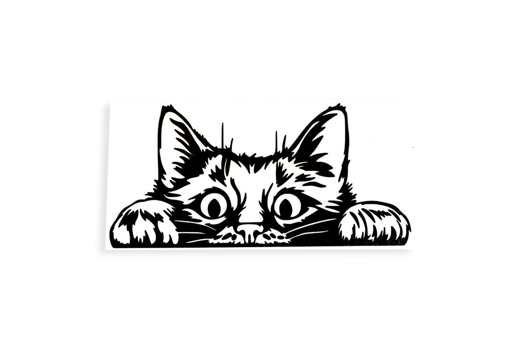 Peeking Cat Bumper Sticker Window Wall Laptop Vinyl Decal - klmarket.uk