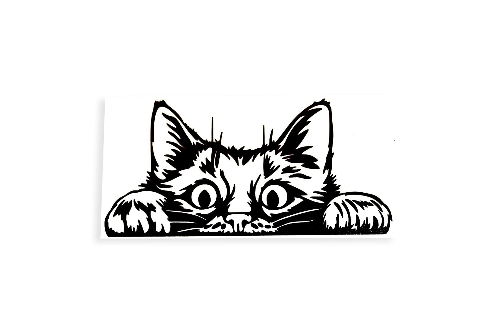 Peeking Cat Bumper Sticker Window Wall Laptop Vinyl Decal - klmarket.uk
