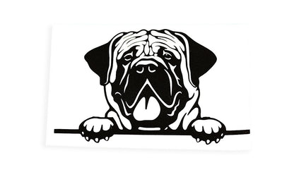 Peeking Mastiff Dog On Board Car Bumper Window Sticker Vinyl Decal - klmarket.uk