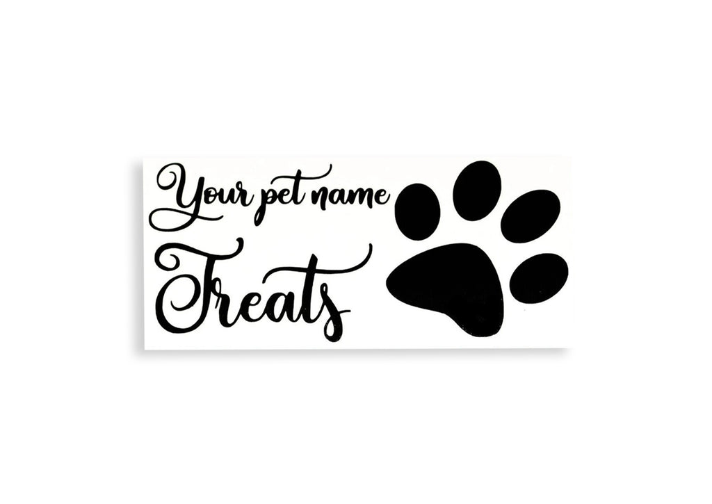Personalised Sticker For Dog Cat Pet Treat Food Jar Container Vinyl Decal - klmarket.uk