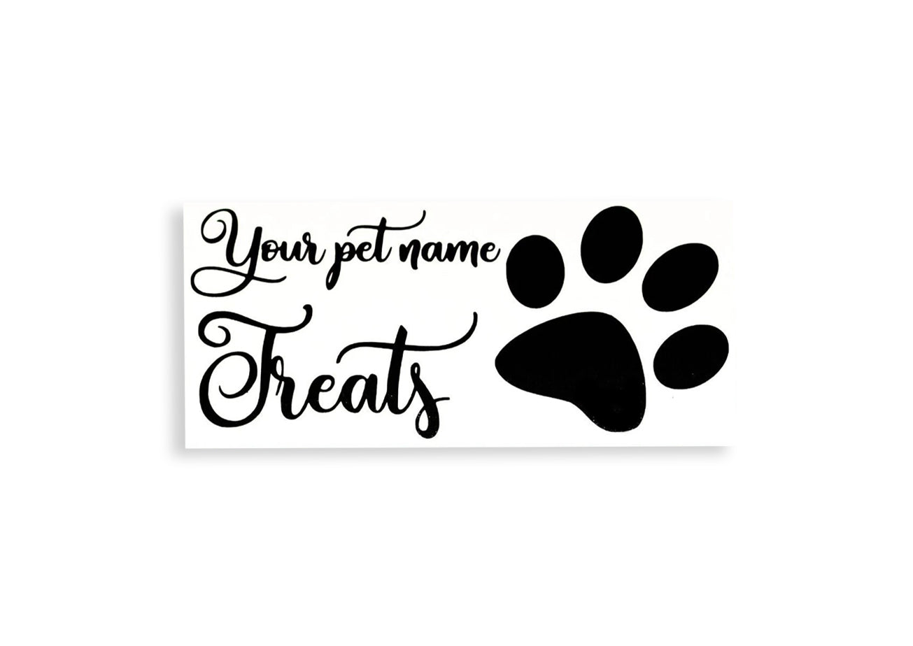 Personalised Sticker For Dog Cat Pet Treat Food Jar Container Vinyl Decal - klmarket.uk