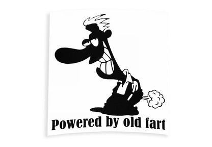 Powered By Old Fart Funny Bumper Sticker - Tailgate Window Vinyl Decal - klmarket.uk