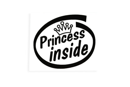 Princess Inside Bumper Sticker Child Children On Board Window Vinyl Decal - klmarket.uk