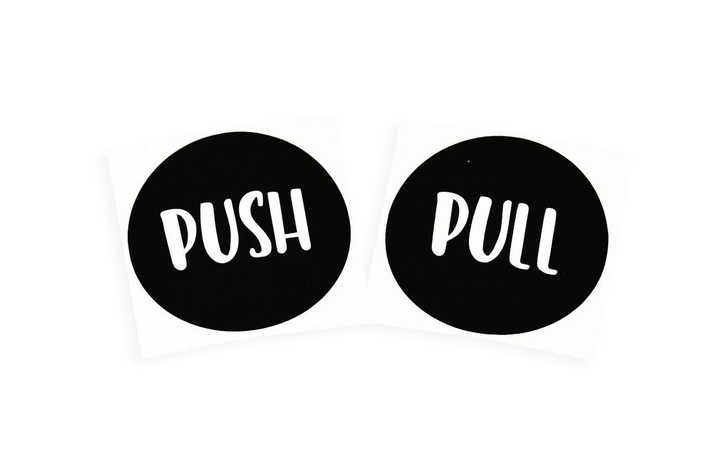 Push and Pull Door Sticker Shop Pub Café Sign Vinyl Decal - klmarket.uk