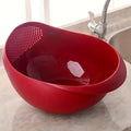 RED Rice Washing Drain Basket Colander Strainers for Vegetables Fruit Rice etc..