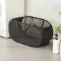 Foldable Compact Laundry Basket Mesh Pop Up Laundry Hamper With Side Pocket
