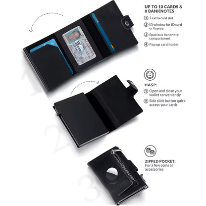 SMALL Credit Card Holder With Airatg Slot Men Wallet Bank Cardholder Case