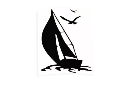 Sailing Yacht Boat Car Van Bumper Sticker Tailgate Window Trailer Vinyl Decal - klmarket.uk
