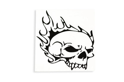 Skull on Fire Funny Bumper Sticker Car Van Tailgate Window Vinyl Decal - klmarket.uk
