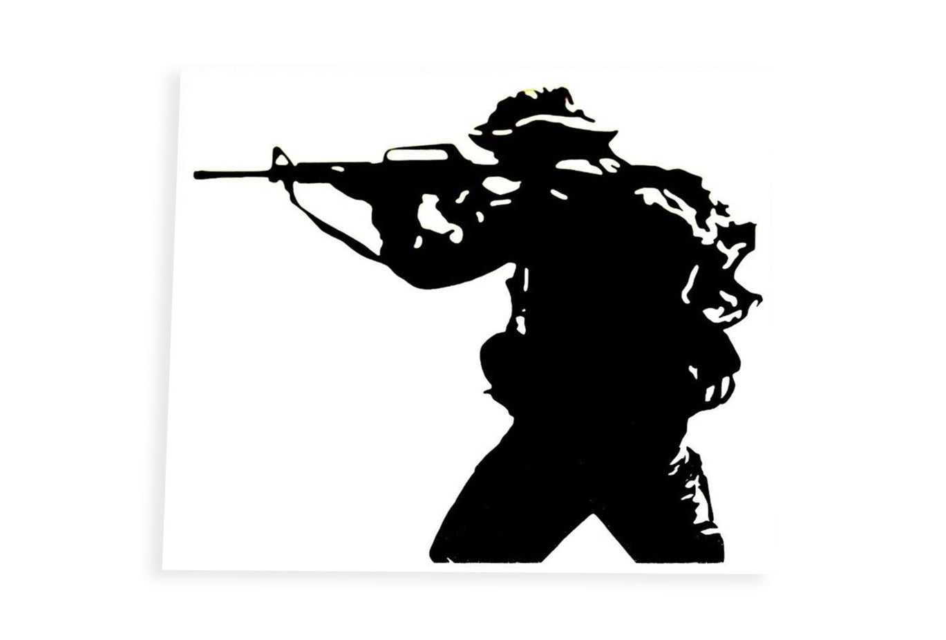 Soldier Military OPS Silhouette Bumper Sticker Gamer Vinyl Decal #2 - klmarket.uk