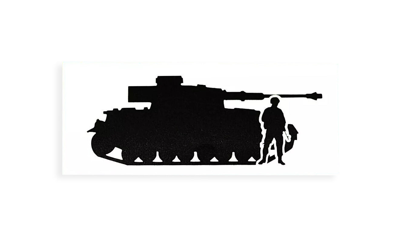 Tank With Soldier Bumper Sticker Military OPS Silhouette Car Gamer Decal - klmarket.uk