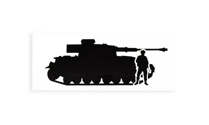 Tank With Soldier Bumper Sticker Military OPS Silhouette Car Gamer Decal - klmarket.uk