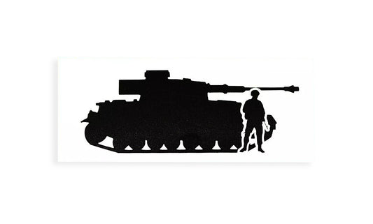 Tank With Soldier Bumper Sticker Military OPS Silhouette Car Gamer Decal - klmarket.uk