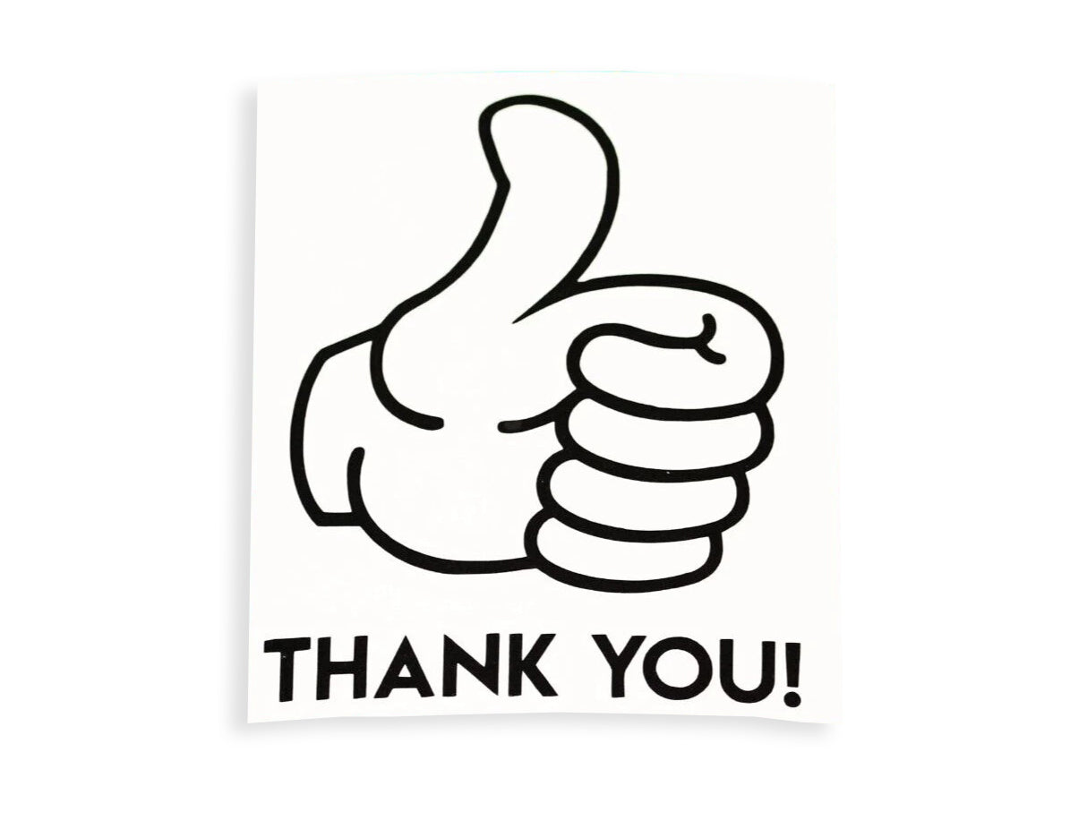 Thank You! Thumb Up Bumper Sticker SMALL Vinyl Decal #1 - klmarket.uk