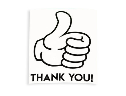 Thank You! Thumb Up Bumper Sticker SMALL Vinyl Decal #1 - klmarket.uk