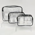 Set of 3 Transparent Cosmetic Bags Travel Cosmetic Toiletry Pouch