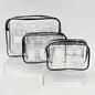 Set of 3 Transparent Cosmetic Bags Travel Cosmetic Toiletry Pouch
