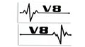 V8 Heartbeat ECG Love Bumper Sticker Side Window Tailgate Vinyl Decal - klmarket.uk
